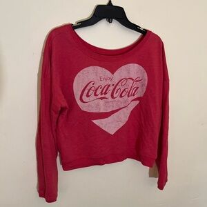 Coca-Cola Red Pullover with Heart Graphic Medium